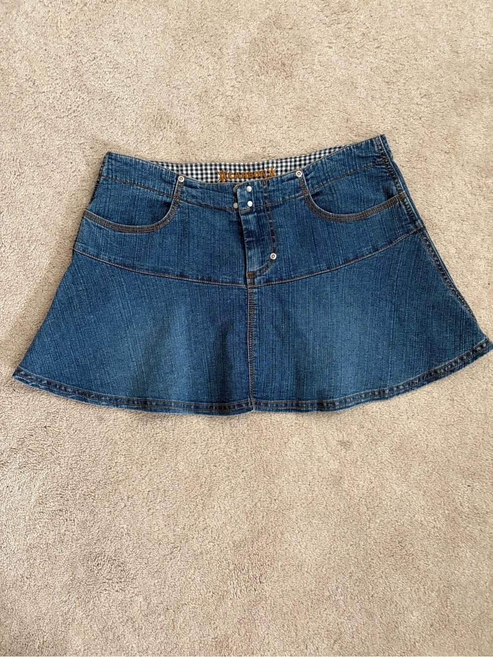 Carbon Dark Blue Denim Circle Skirt